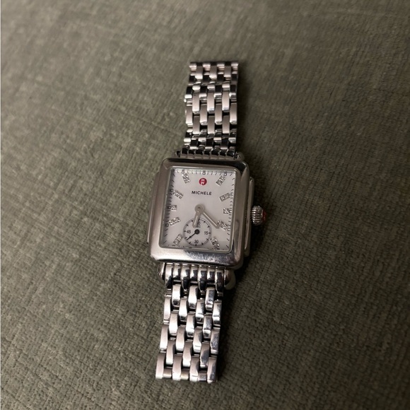 Michele Deco Park Stainless Steel Watch 23mm x 29mm